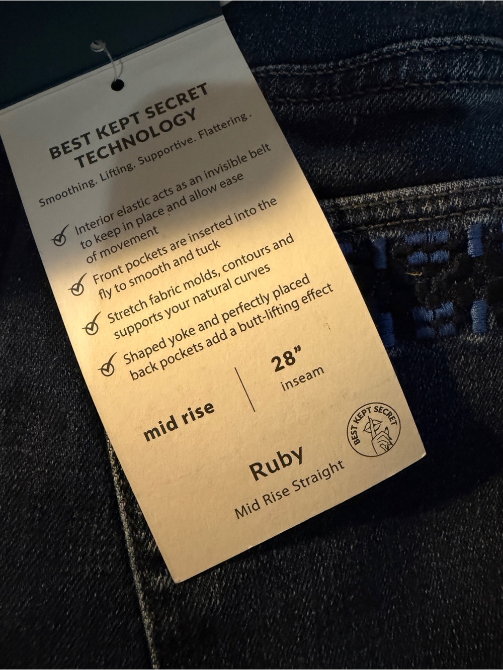 ✨ Jag Women’s Mid Rise Ruby Straight Pocket Embroidery 10 Night Owl NWT - Picture 6 of 8